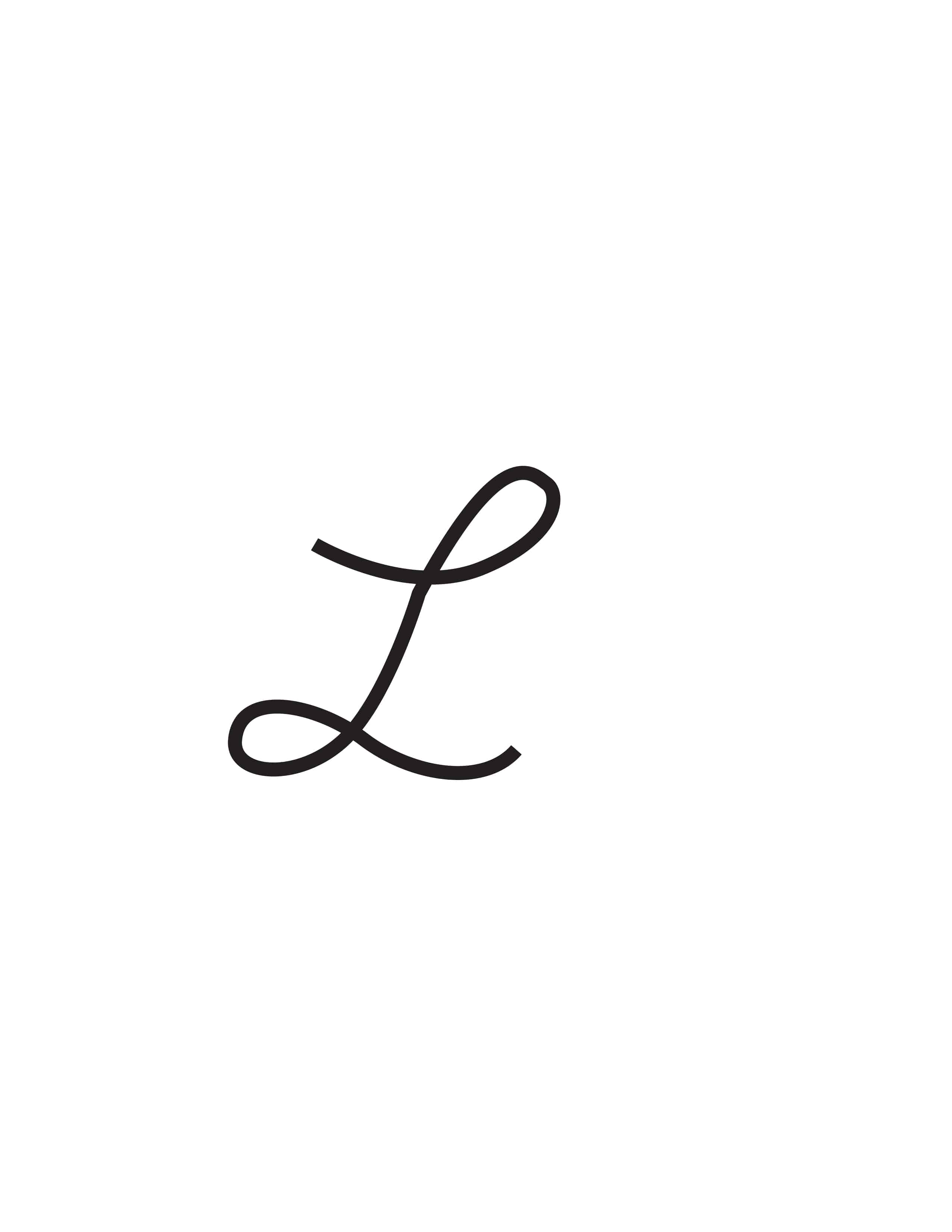 Free Printable Cursive Letters - Capital Cursive L - Freebie Finding ...